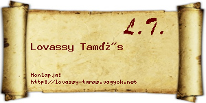 Lovassy Tamás névjegykártya